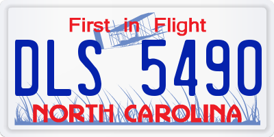 NC license plate DLS5490