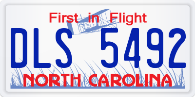 NC license plate DLS5492