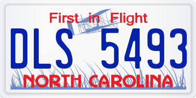 NC license plate DLS5493