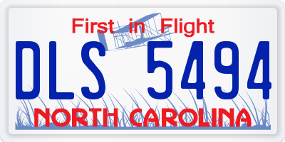 NC license plate DLS5494