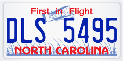 NC license plate DLS5495