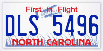 NC license plate DLS5496