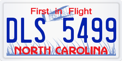 NC license plate DLS5499
