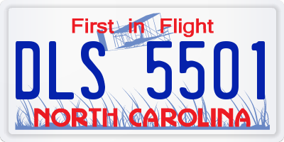 NC license plate DLS5501