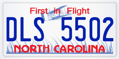 NC license plate DLS5502