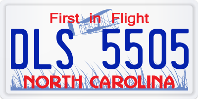 NC license plate DLS5505