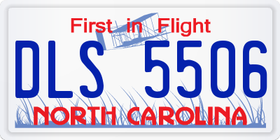 NC license plate DLS5506