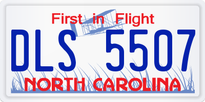 NC license plate DLS5507