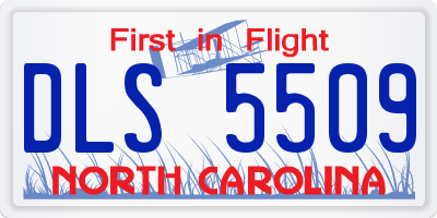 NC license plate DLS5509