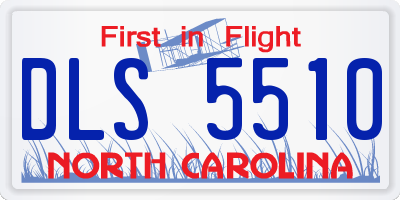 NC license plate DLS5510