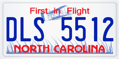 NC license plate DLS5512