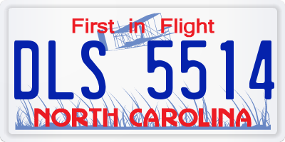 NC license plate DLS5514