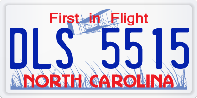 NC license plate DLS5515