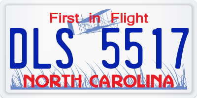 NC license plate DLS5517