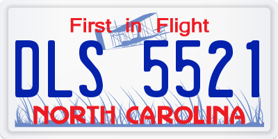 NC license plate DLS5521