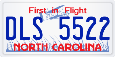 NC license plate DLS5522