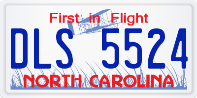 NC license plate DLS5524