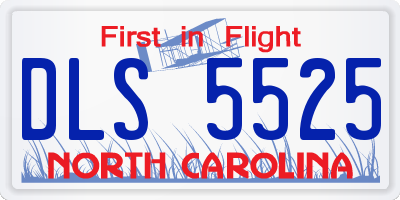 NC license plate DLS5525