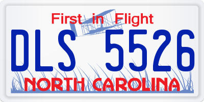 NC license plate DLS5526