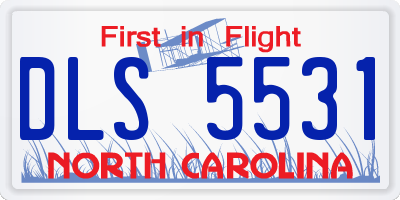 NC license plate DLS5531
