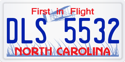 NC license plate DLS5532