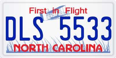 NC license plate DLS5533