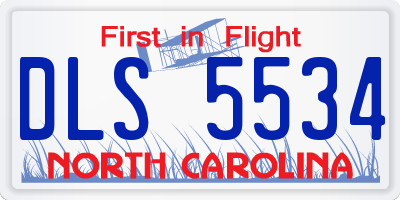 NC license plate DLS5534