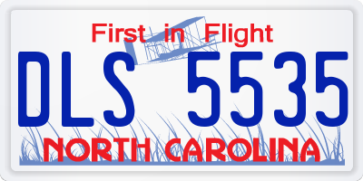 NC license plate DLS5535