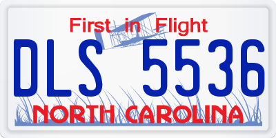 NC license plate DLS5536