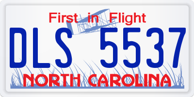 NC license plate DLS5537