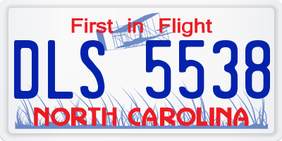 NC license plate DLS5538