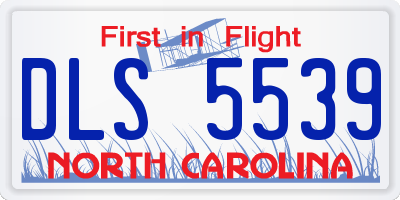 NC license plate DLS5539