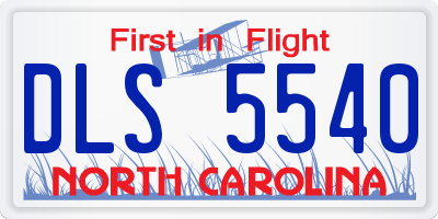 NC license plate DLS5540