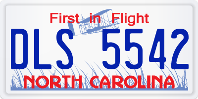 NC license plate DLS5542