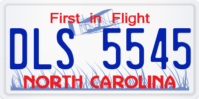 NC license plate DLS5545