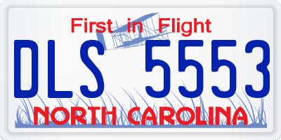 NC license plate DLS5553