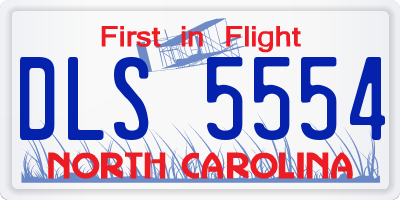 NC license plate DLS5554