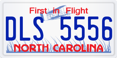 NC license plate DLS5556