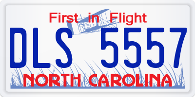 NC license plate DLS5557