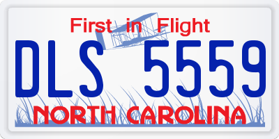 NC license plate DLS5559
