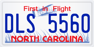 NC license plate DLS5560