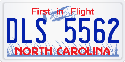 NC license plate DLS5562