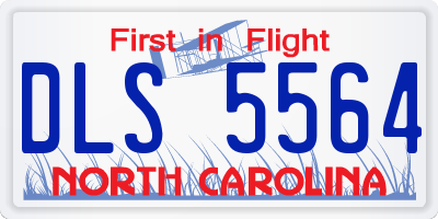 NC license plate DLS5564