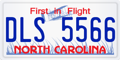 NC license plate DLS5566