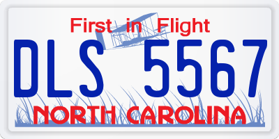 NC license plate DLS5567
