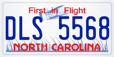 NC license plate DLS5568