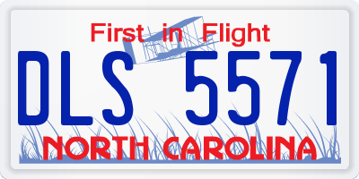 NC license plate DLS5571
