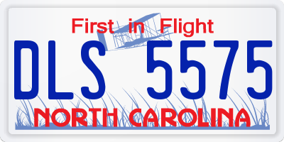 NC license plate DLS5575