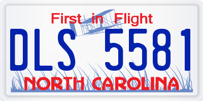 NC license plate DLS5581