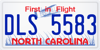 NC license plate DLS5583